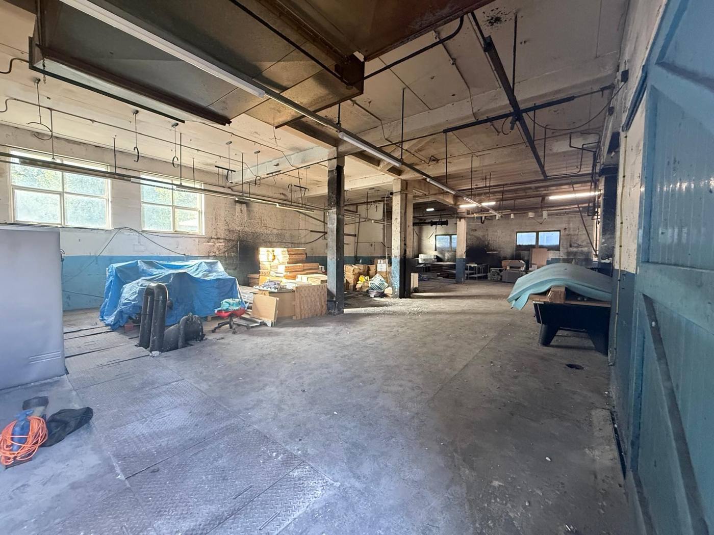 The open workshop floor inside the Kurt Mueller Building before the fit-out